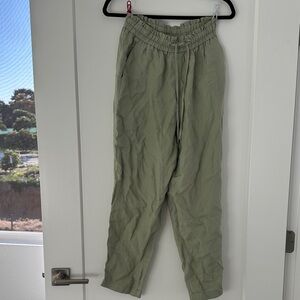 Zara Olive Green Elastic-Waist Trousers (S)